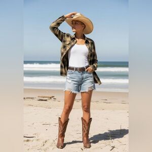 DIXXON Shirt Flannel NEW Platoon Pearl Snap Coastal Cowgirl Women’s Size Small